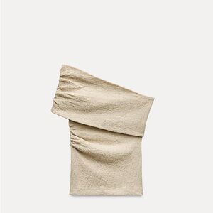 One-Shoulder Beige Top